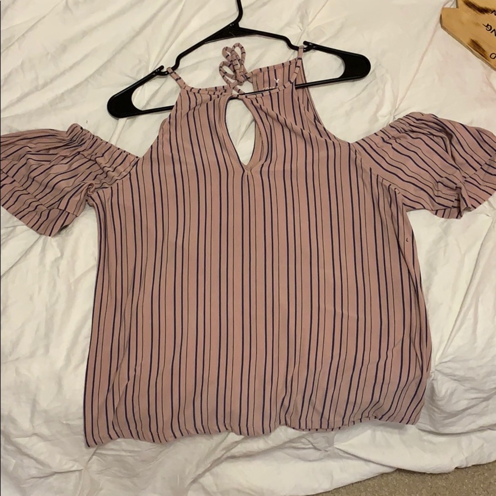 off the shoulder striped top